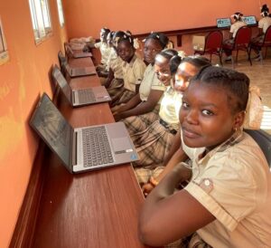Haitian students in a computer lab
